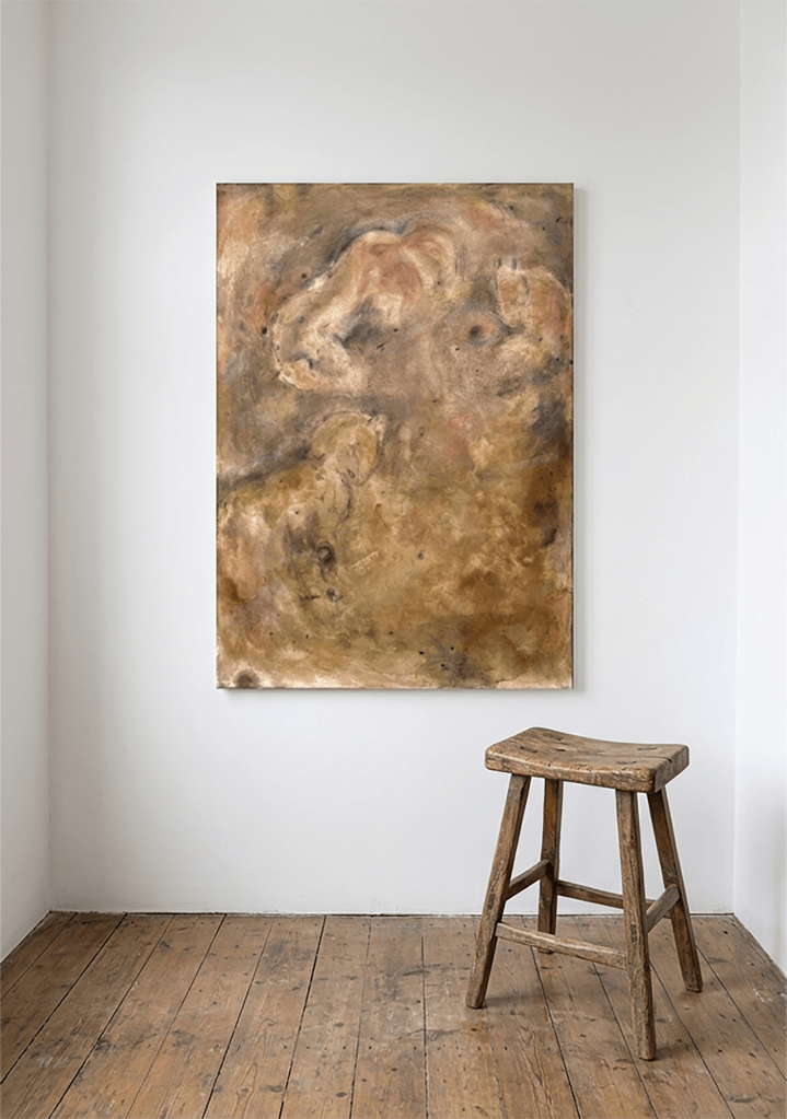 Asterope (2026) Barcelona natural local stone pigments with custom rye-based binder and egg tempera on canvas 100 x 70 cm