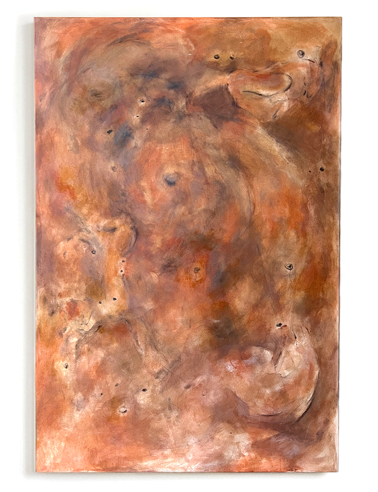 Celaeno (2026) Conca d'Òdena natural local stone pigments with custom rye-based binder & egg tempera on canvas 150 x 100 cm